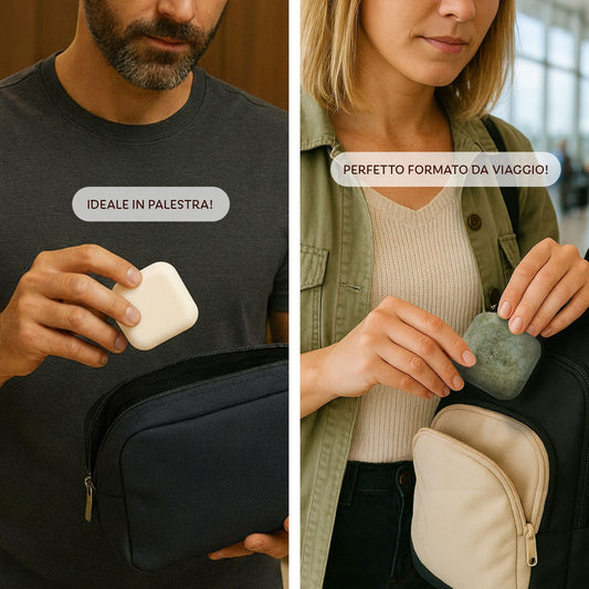 Kit beauty case minimalista shampoo solido kit per viaggiare