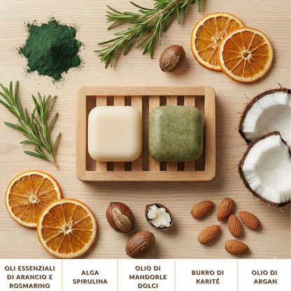 Shampoo e Balsamo solido capelli ricci e normali